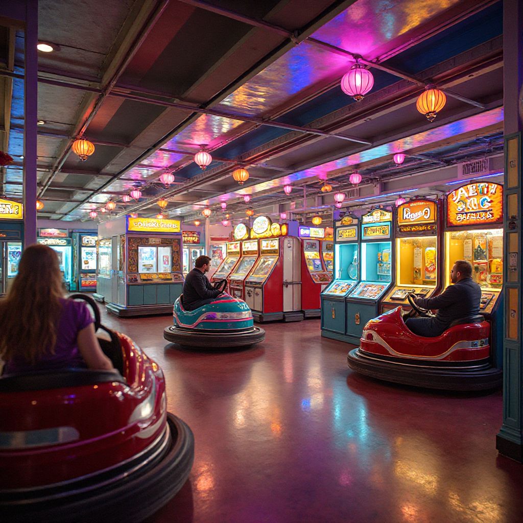 Bumper cars and arcade games