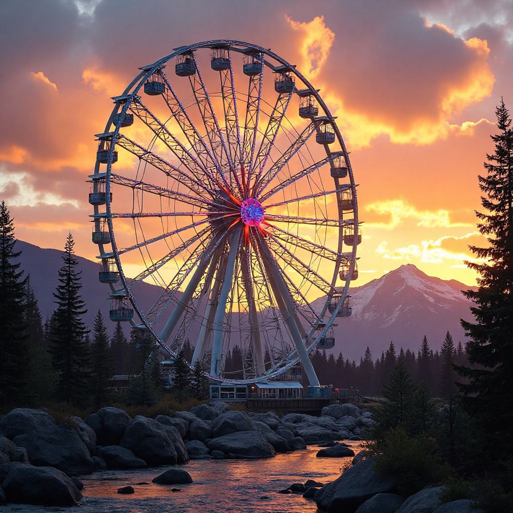 Ferris wheel at sunset