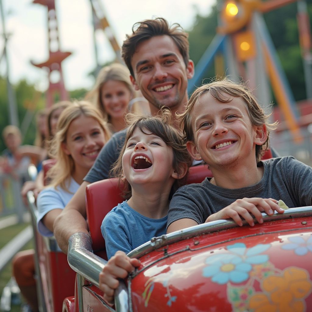 Happy family at park