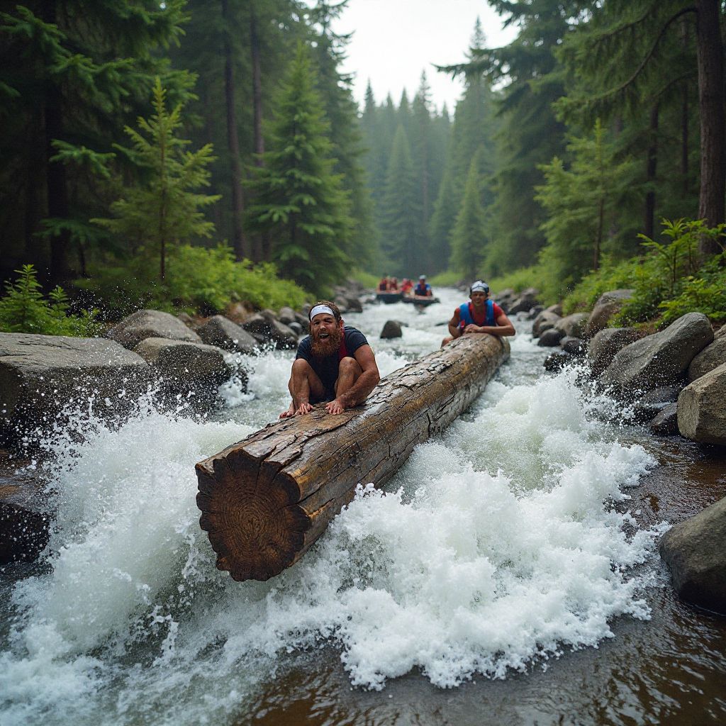 Log flume water ride